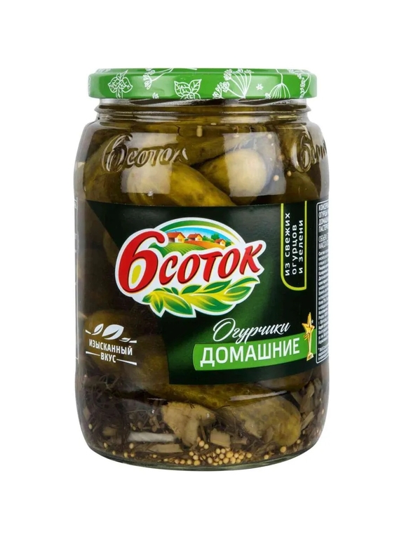 Огурцы 6 соток Деликатесные ст/б 720г