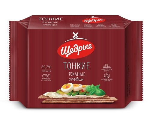 Щедрые Хлебцы тонкие ржаные 170г