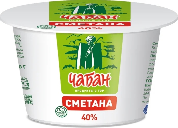 БЗМЖ Чабан Сметана 40% 200г