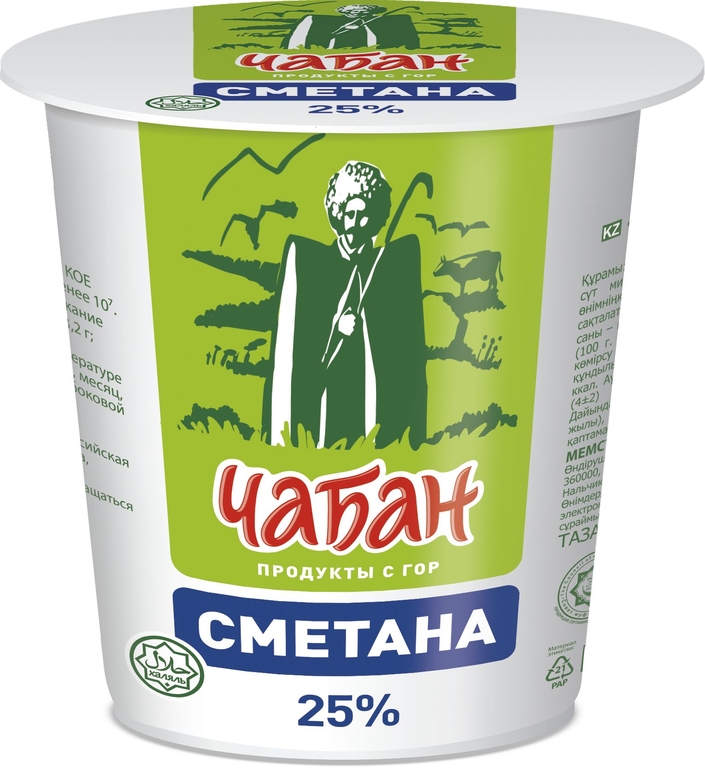 БЗМЖ Чабан Сметана 25% 300г