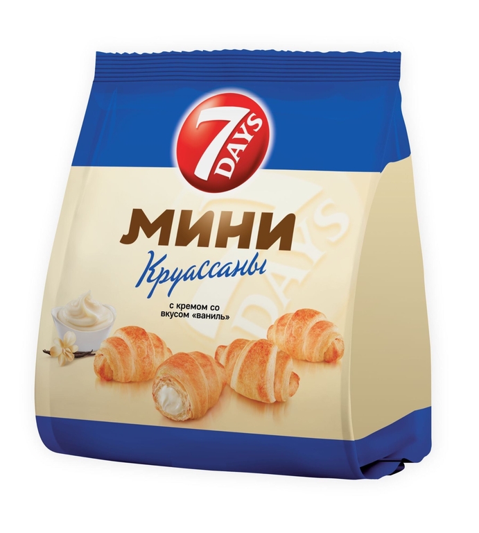Круассаны 7 дней мини с кремом ваниль 123г